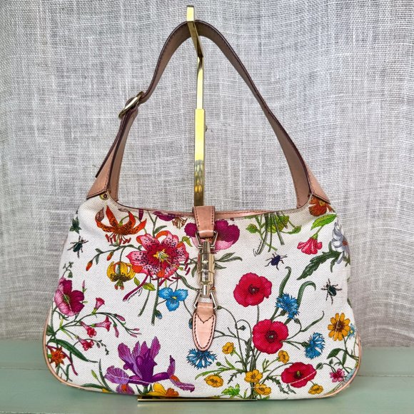 GUCCI Flora Jackie Canvas Bag - Picture 1 of 10